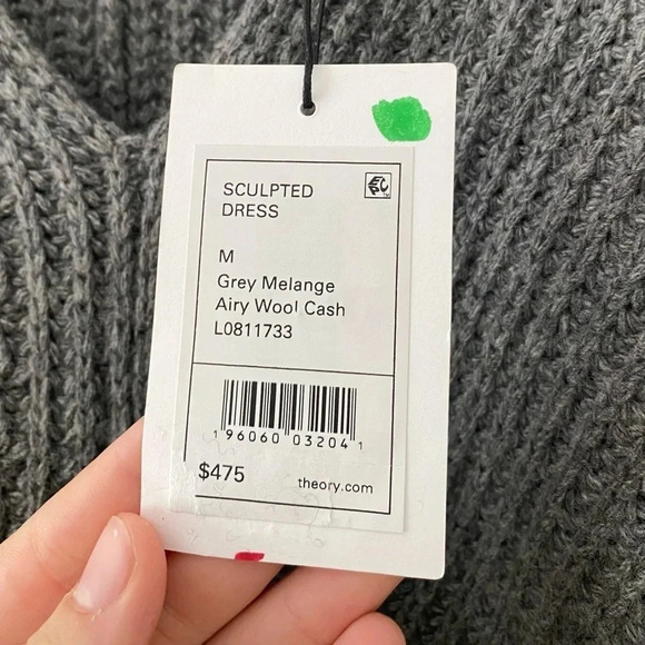 Theory Grey Melange Airy Wool Cashmere Sculpted Dress - Picture 6 of 8